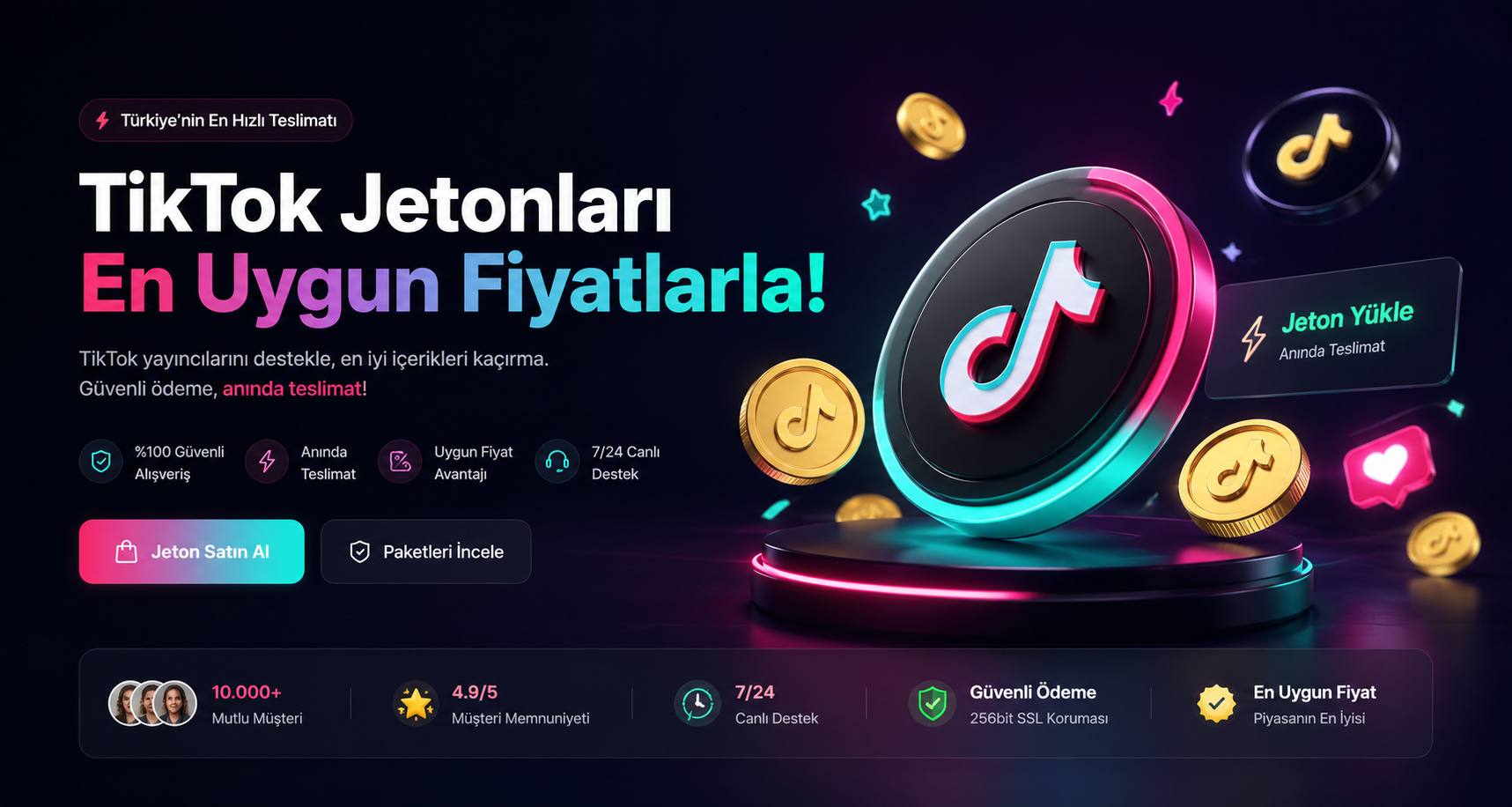 TikTok jeton al, TikTok jeton yükle, TikTok jeton satın al - TikTok ucuz jeton alma sitesi, TikTok bakiye yükle, TikTok jeton fiyatları, TikTok hediye fiyatları Aslan - jetonsepetim.com.tr